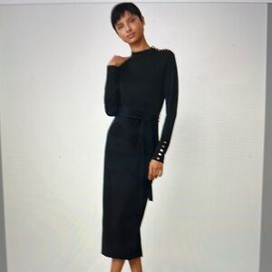 Ann Taylor Black Mock Neck Sheath Dress